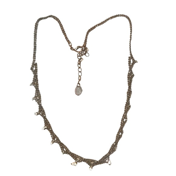 Beautiful black fashion necklace with small dainty rhinestones - Picture 2 of 2